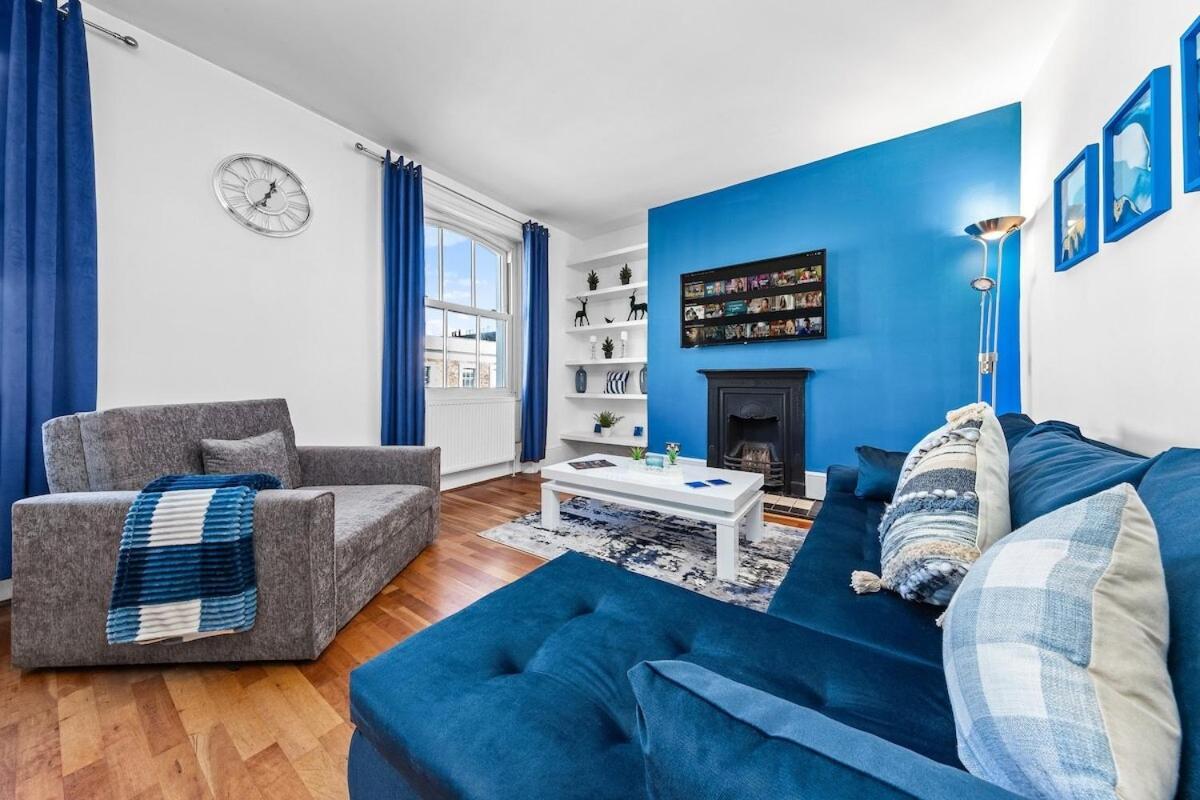 Balcony Blue Theme 1 Bedroom Central London Luxury Flat Near Hyde Park! Accommodates Up To 6! Double Sofa Bed And Next To Station! Exterior photo